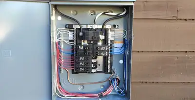 electrical panel upgrade service featuring newly installed electrical panel wired by licensed electricians in Aurora, CO