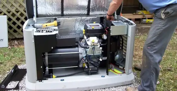 generator installation service showing technician connecting and configuring generator components in Aurora, CO