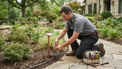 Landscape lighting installation for an Aurora, Colorado home by On Call Electrical