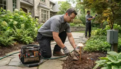Landscape lighting installation for an Aurora, CO home by On Call Electrical