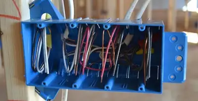 new construction wiring installation featuring electrical boxes and cable routing by expert electricians in Aurora, CO