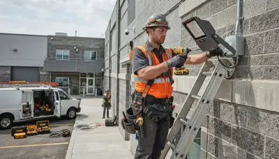 Security light installation by an electrician serving Aurora, Colorado homes